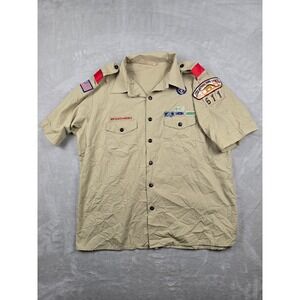 Boy Scouts of America Uniform Shirt Mens XL Tan Utah National Parks Council 611